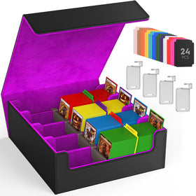 OEODAJ trading card storage box wide view showing four rows for organized collection.