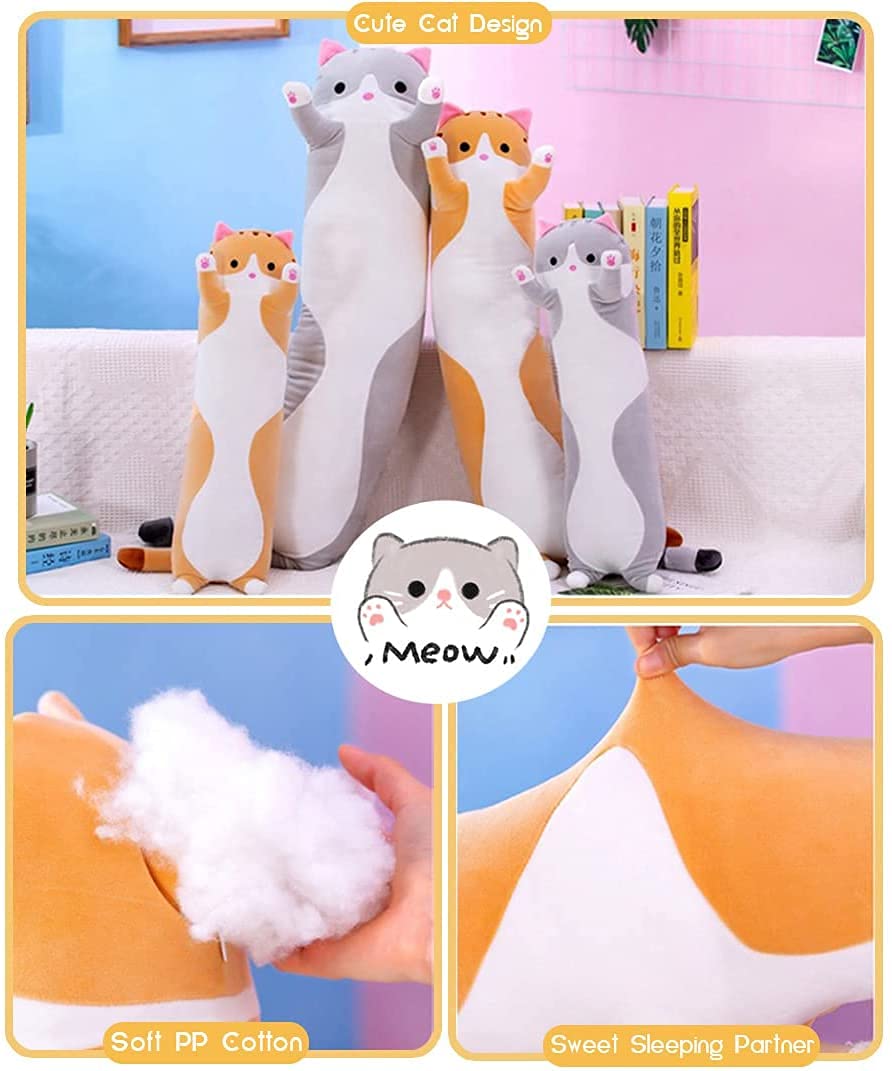 35-inch Oeonuas cat pillow ideal for bedtime snuggle and relaxation
