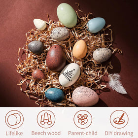 OESSUF hand-painted beech wood eggs highlighting craft quality and natural materials