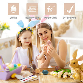 OESSUF wooden eggs for play kitchen pretend games and role-play activities
