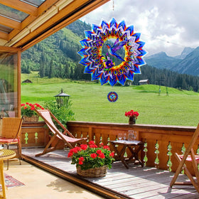 OFEWPAGA hummingbird wind spinner vivid colors brighten patios.