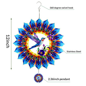 OFEWPAGA hummingbird wind spinner easy-to-hang design for quick outdoor setup.