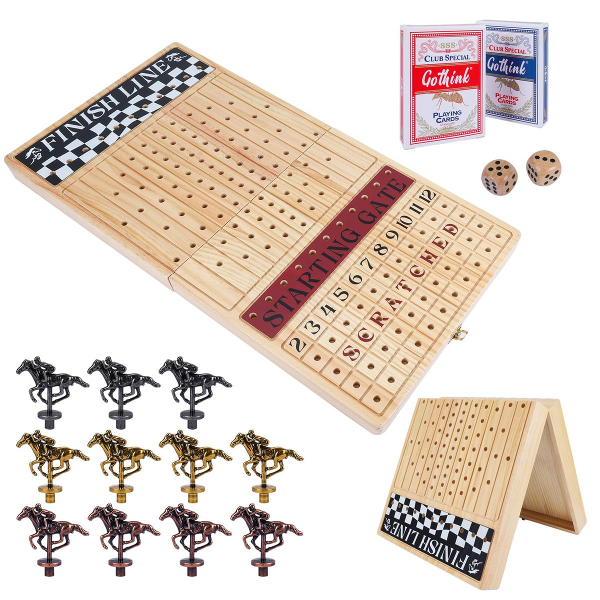 Offelec 23-inch horse race board setup ready for quick play with family