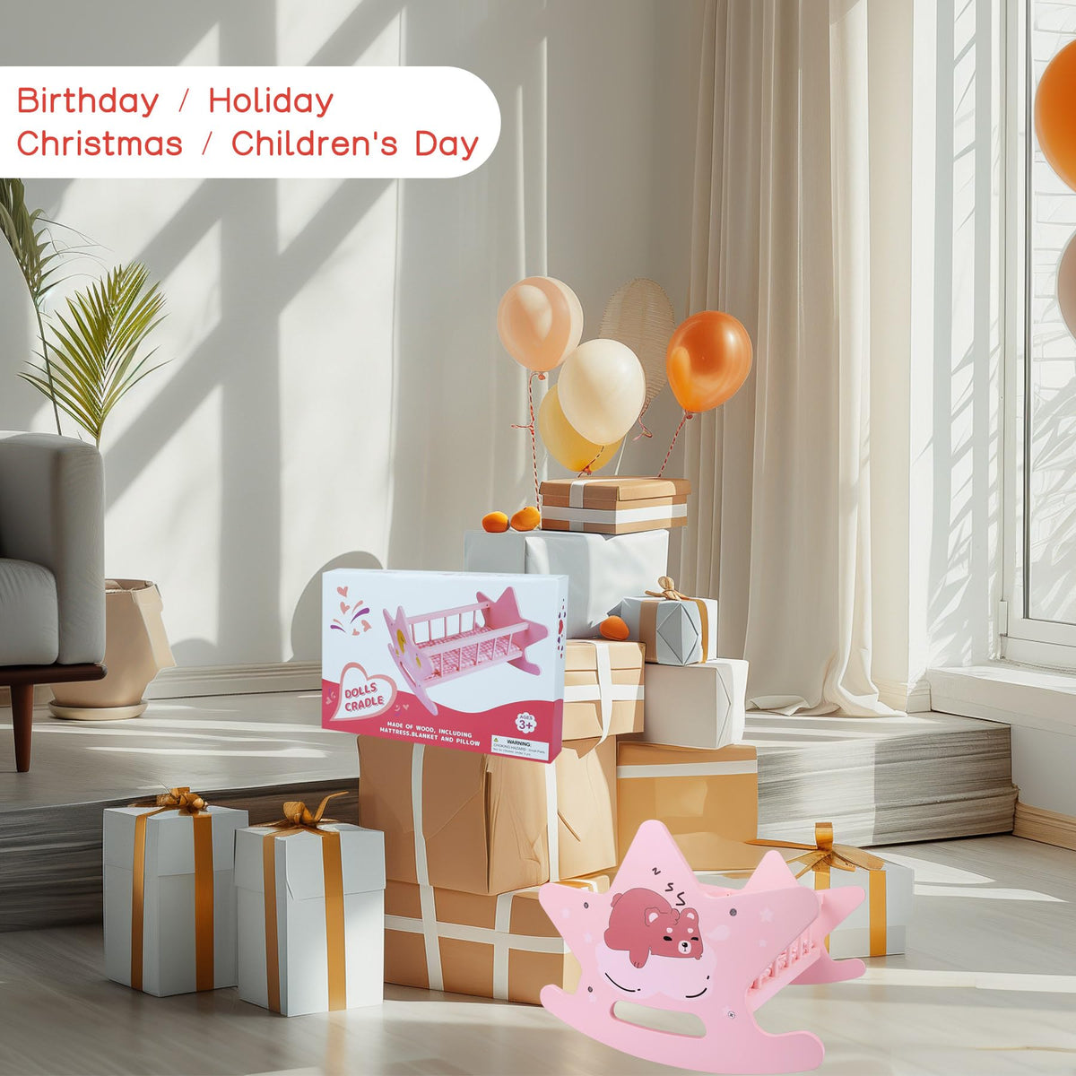 Offelec gift-ready doll bed set for holidays or birthdays