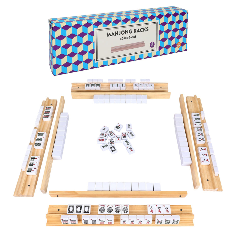 Offelec mahjong racks with pushers for organized game-night tiles.