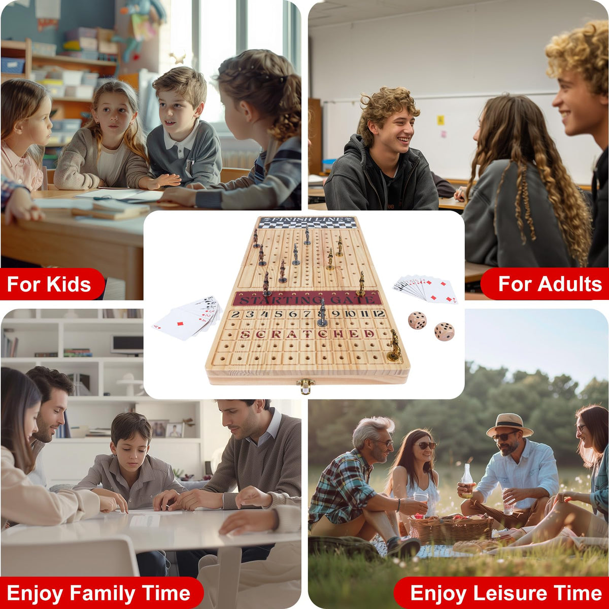 Offelec spacious wooden board withstands lively family game nights