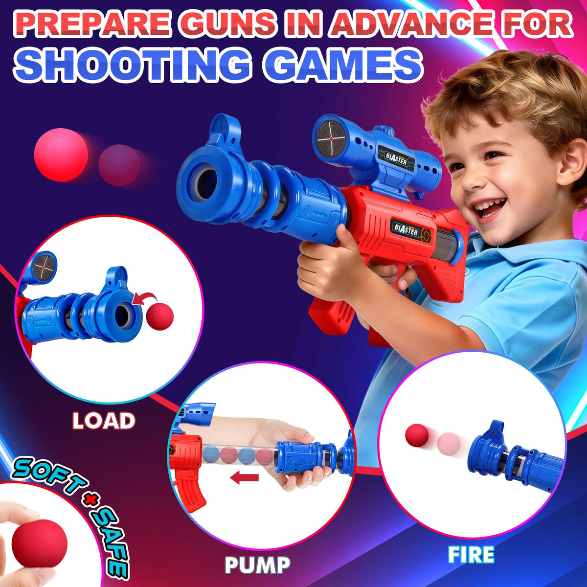 Officygnet 2-in-1 shooting game dual guns for family fun