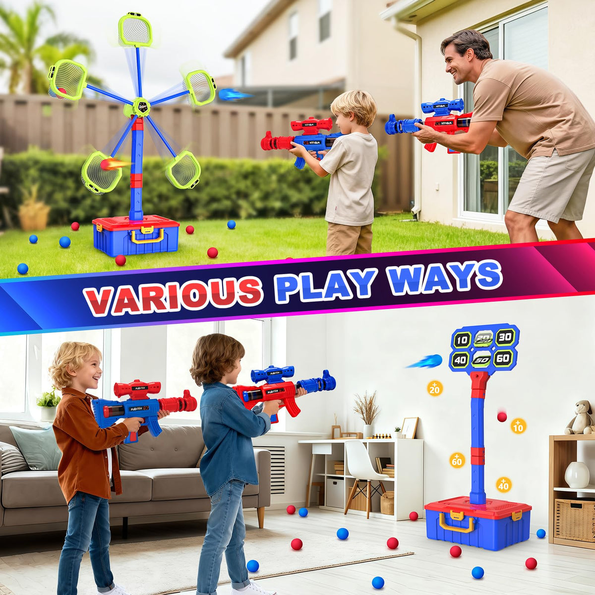 Officygnet 2-in-1 shooting game indoor outdoor versatility