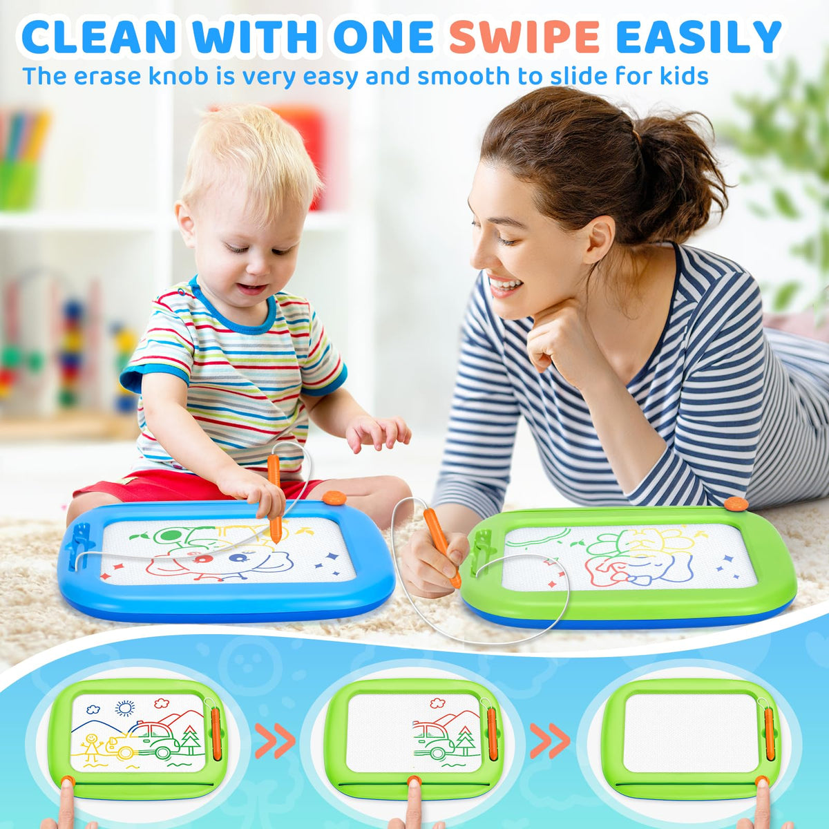 Officygnet color-zone drawing interface aids color recognition during play.