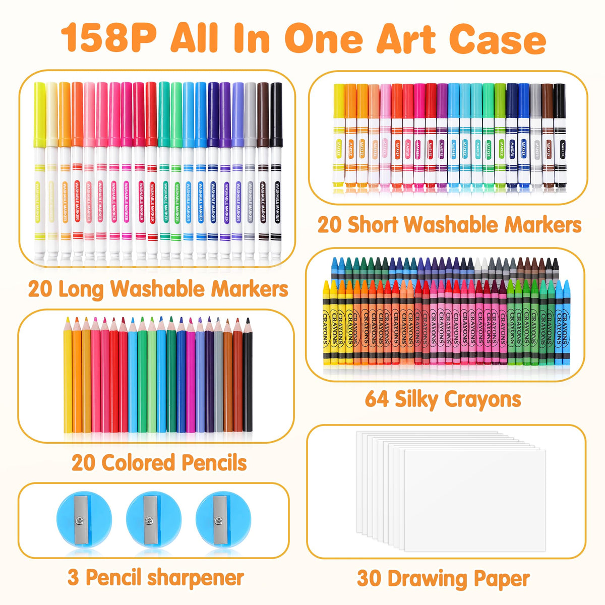Officygnet short washable markers fit small hands for on-the-go doodling