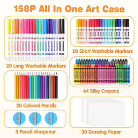 Officygnet short washable markers fit small hands for on-the-go doodling