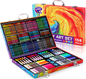 Officygnet deluxe art kit storage case keeps supplies organized for kids' art sessions