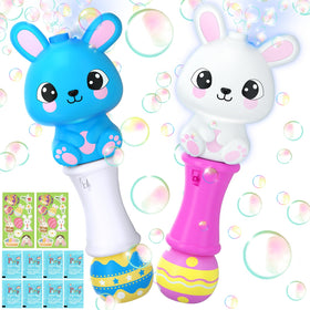 Officygnet Easter Bunny Bubble Wand glowing light for magical outdoor playtime.