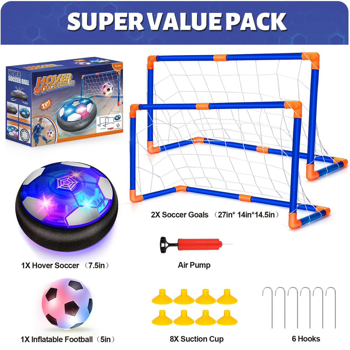 Officygnet inflatable LED soccer ball glows for evening games and visibility.