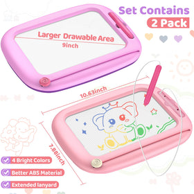 Officygnet magnetic drawing board with spacious 9in area supports color exploration.