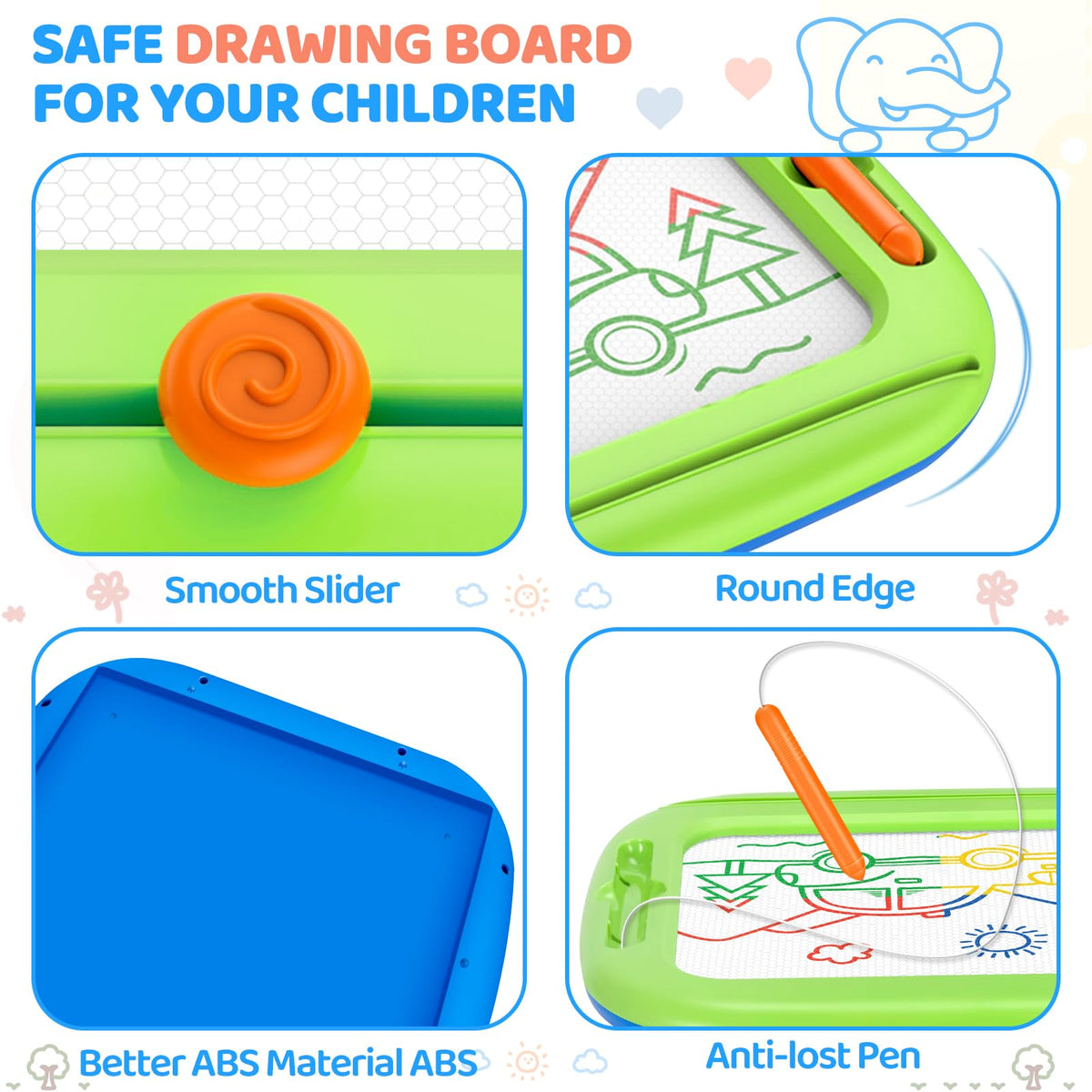 Officygnet magnetic pen with eraser enables smooth, precise lines for toddlers.
