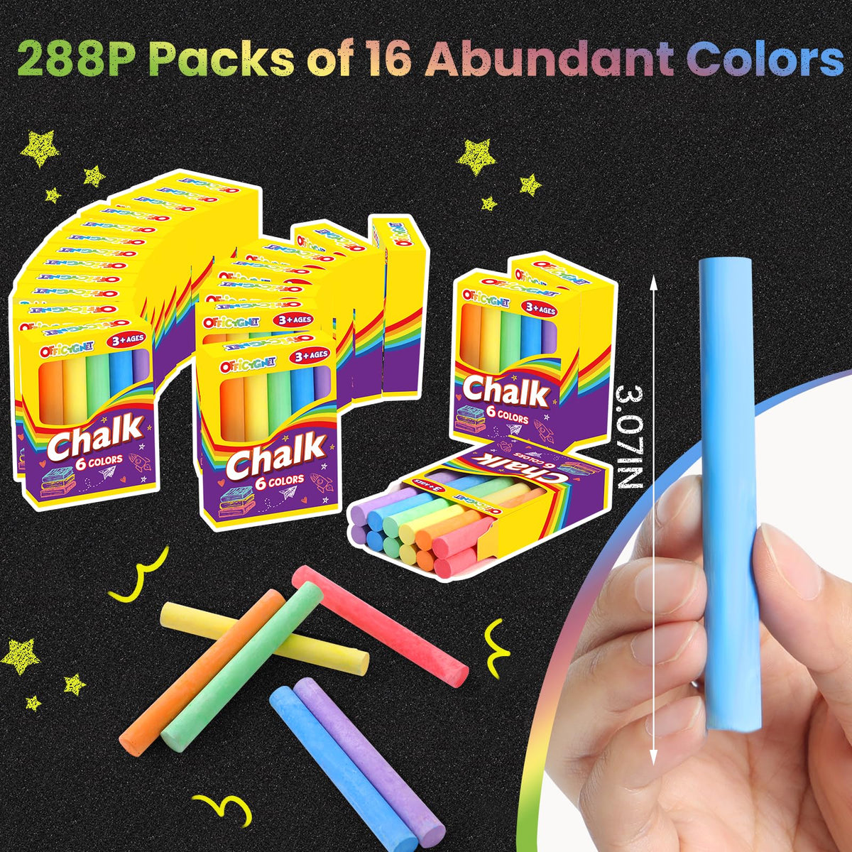 Officygnet neon chalk pieces offer bold color, great for board messages.