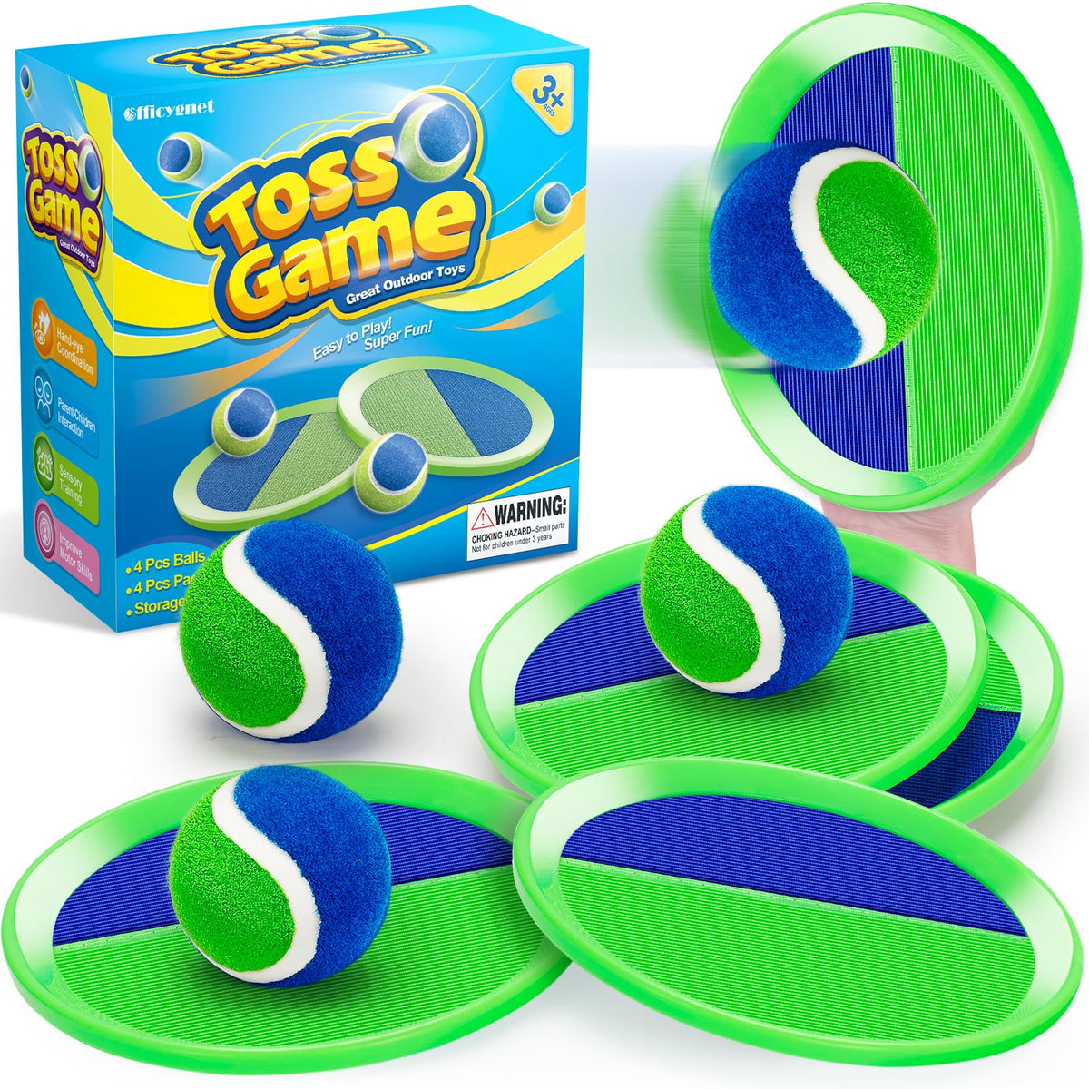 Officygnet green paddles for safe, high-visibility outdoor play