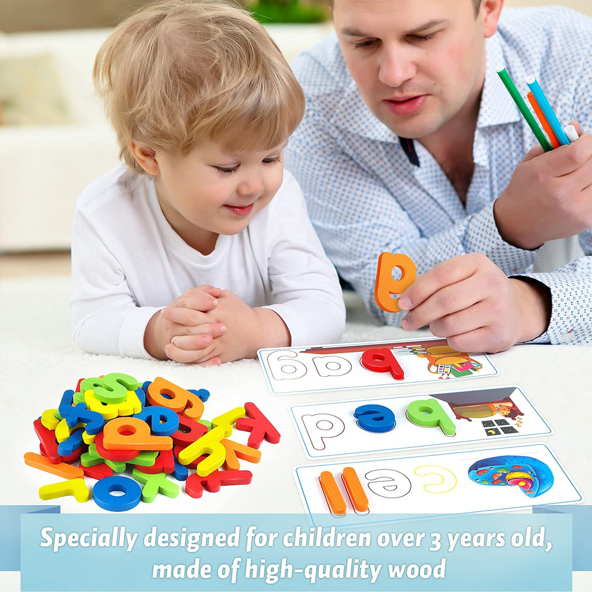 Officygnet rich scene cards with colorful illustrations engage word learning.