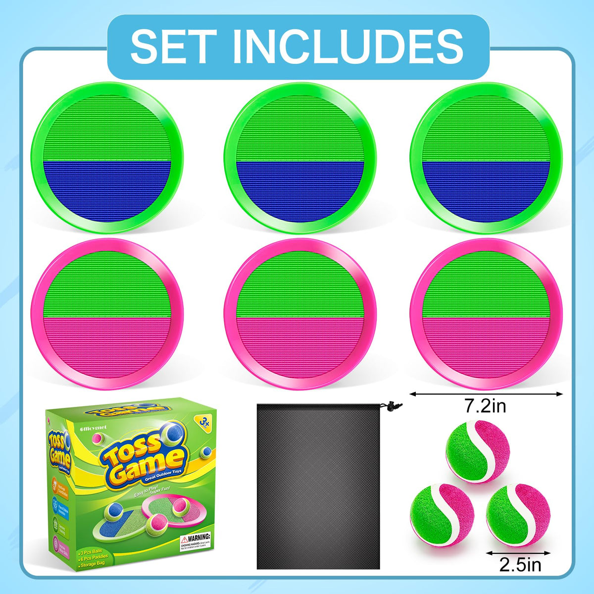 Officygnet sticky balls ready for easy catching during backyard games.