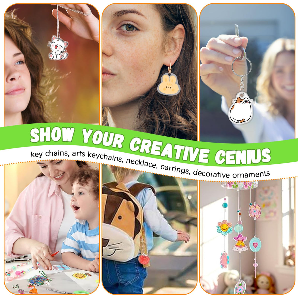 OFNMY Versatile crafts include keychains, jewelry, tags, and ornaments.