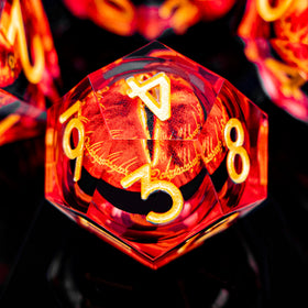 Close-up of eye design enhances theme and suspense during sessions