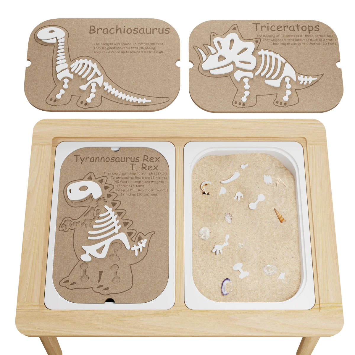 Ogears Sensory Table dinosaur puzzle piece 2 boosts problem-solving during sand digging