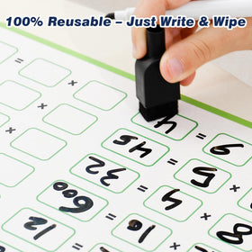 Ogioxam dry-erase markers included for repeated writing and erasing