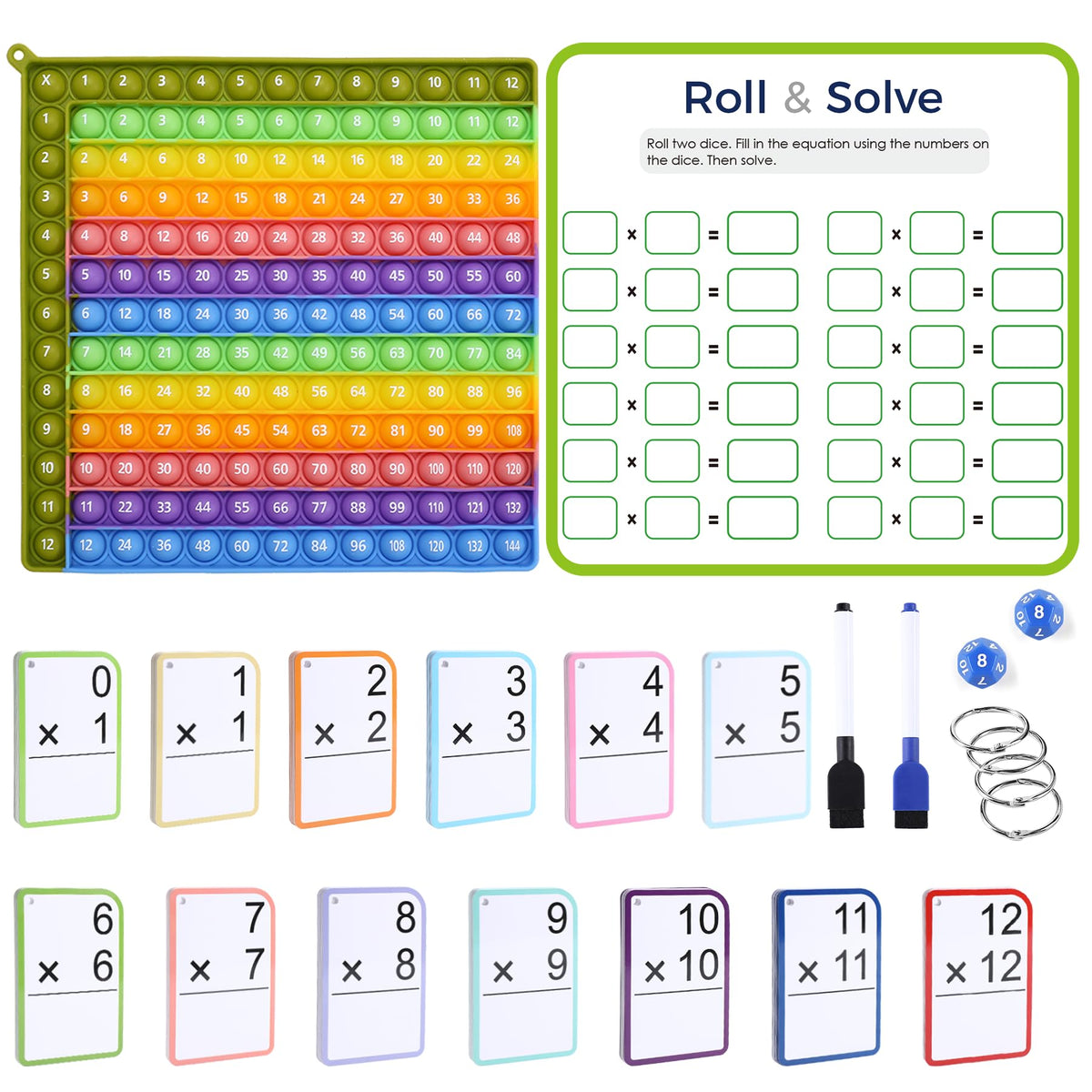 Ogioxam multiplication flash cards front view for quick practice and visual questions