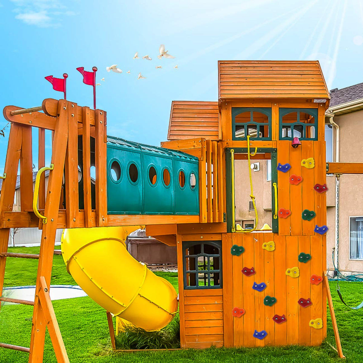 Ogrmar indoor outdoor use suitable holds for versatile play areas.