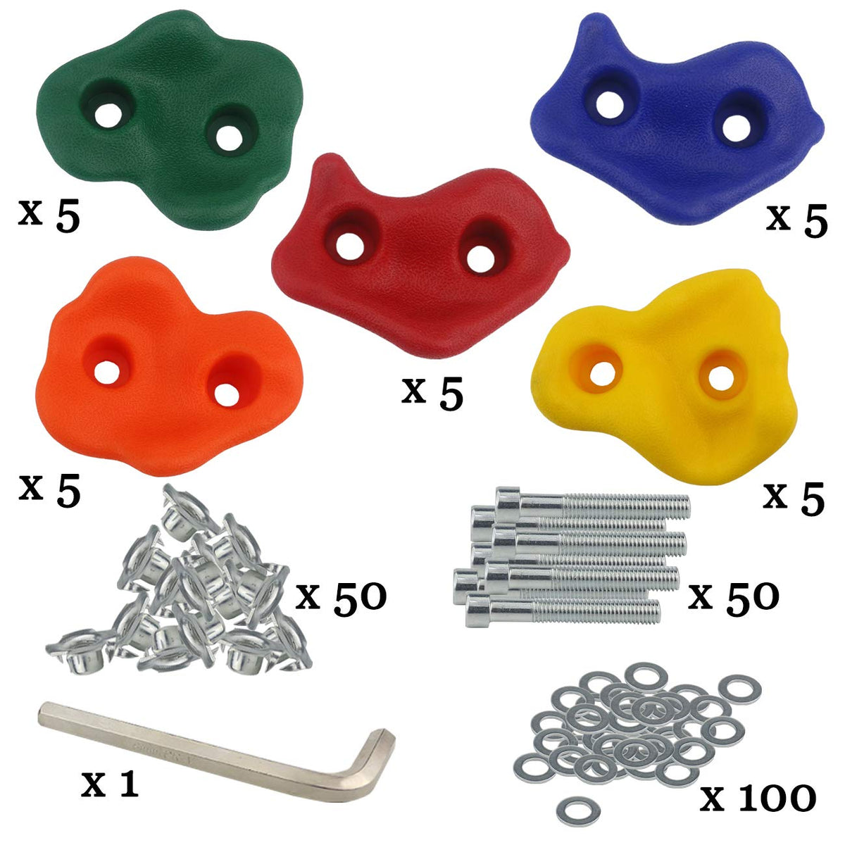 Ogrmar rock holds feature textured grips for confident handholds and safer play.