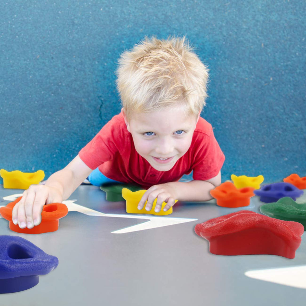 Ogrmar color set with 25 holds enables expansive, customizable climbing walls.