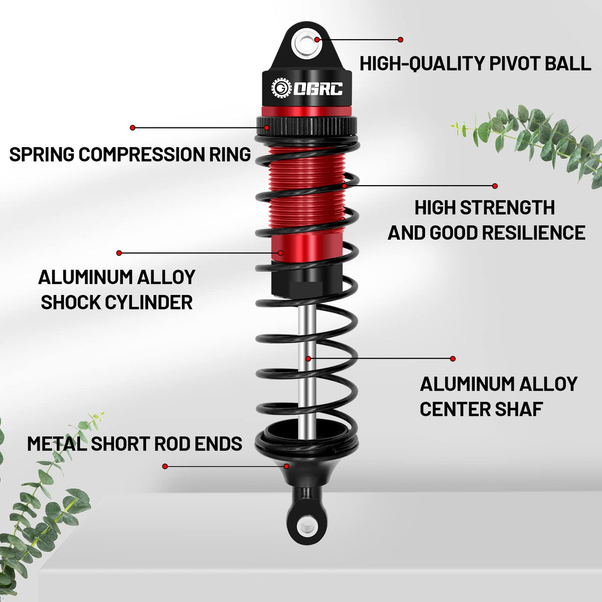 OGUNKE OGRC bright red-black anodized finish adds style and durability.