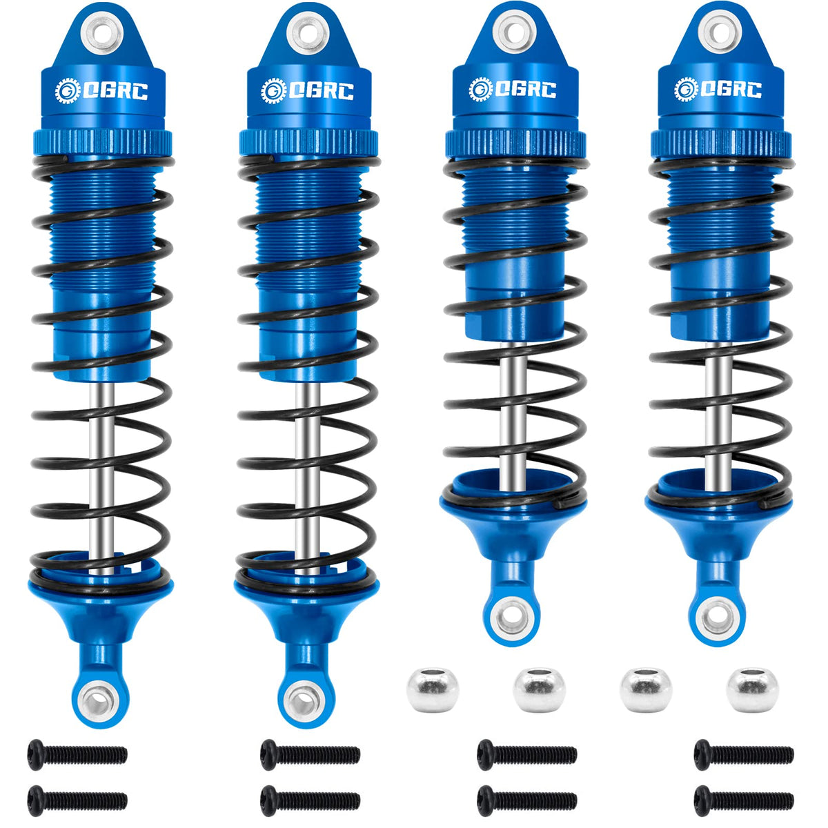 OGUNKE OGRC oil shock absorber blue, compact view showing durable build for 1/10 RC.