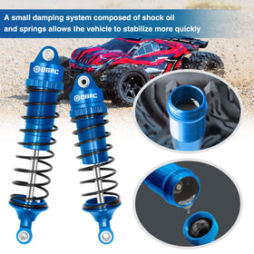 OGUNKE OGRC blue shock absorber, spring collar close-up enabling easy preload adjustments.