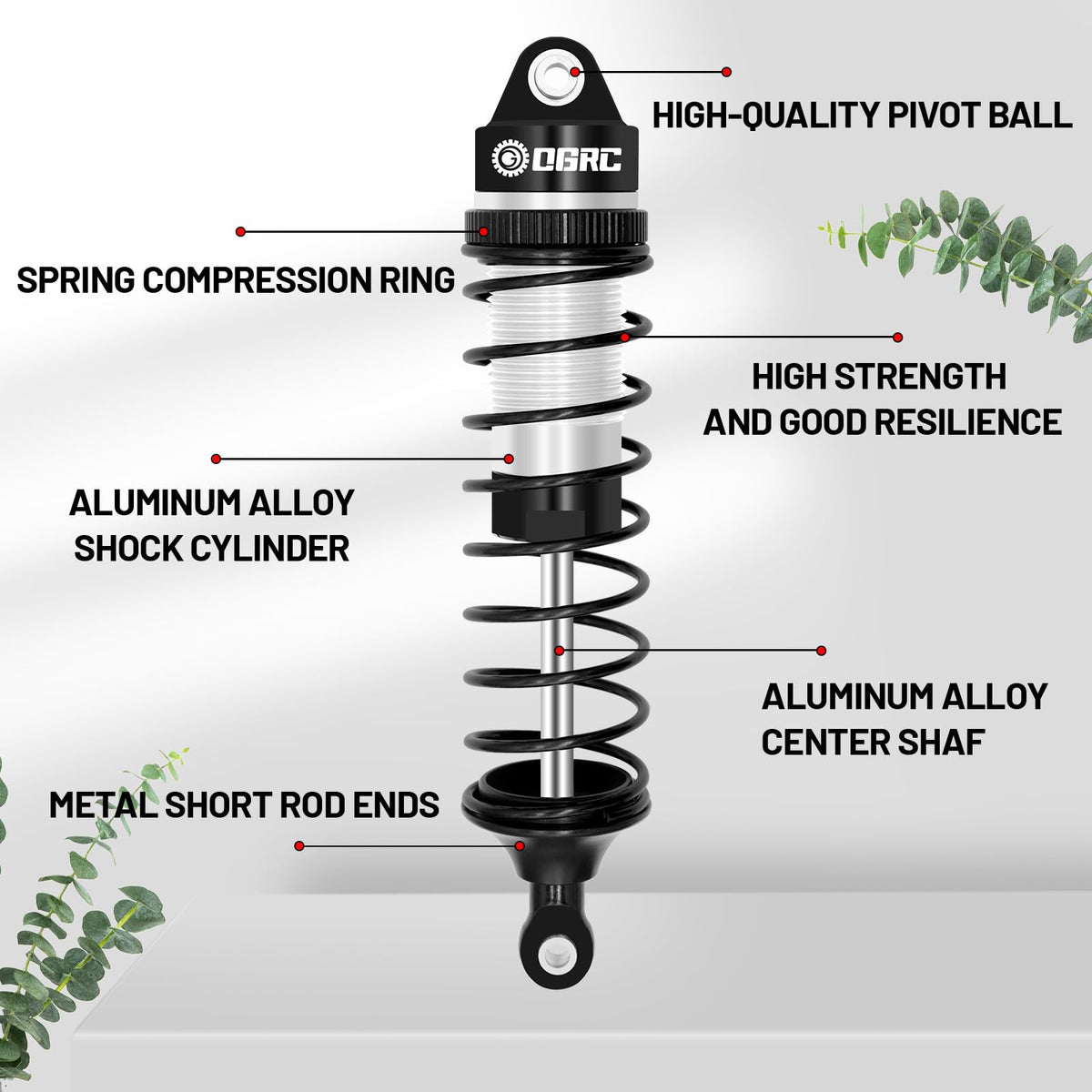 OGUNKE OGRC rear shock 105mm length enhances stability on rough trails.