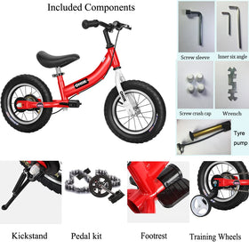 OHIIK Balance Bike 16-inch frame blue suitable for older kids mastering pedals.