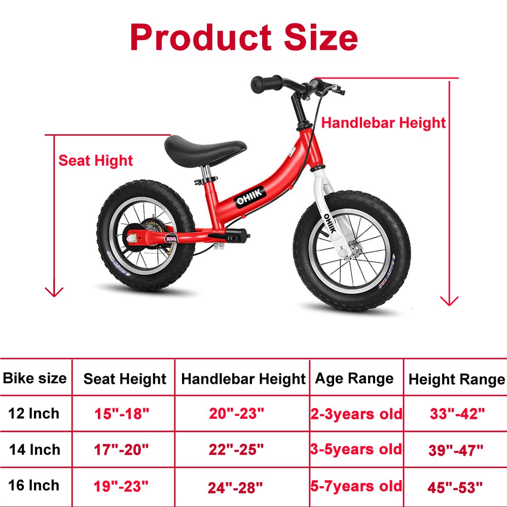 OHIIK Balance Bike training wheels blue emphasize easy transition to supported riding.