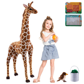OHKIDS 47-inch giraffe plush stands tall for lifelike storytelling