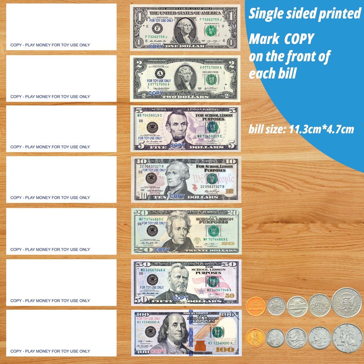 OHPROCS 360Pcs play money coins with authentic textures for hands-on learning