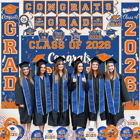 Oigco color balloon set provides versatile blue, orange, white accents.