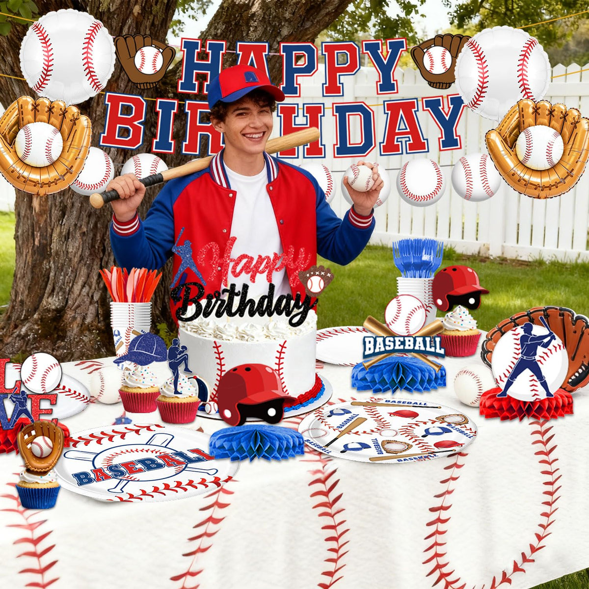 Oigco baseball foil balloons for long-lasting party décor