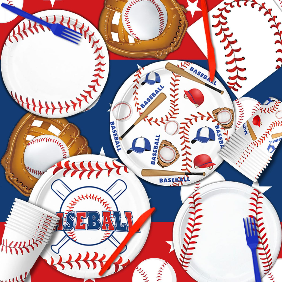 Oigco baseball napkins with glove design for quick cleanup and coordinated décor