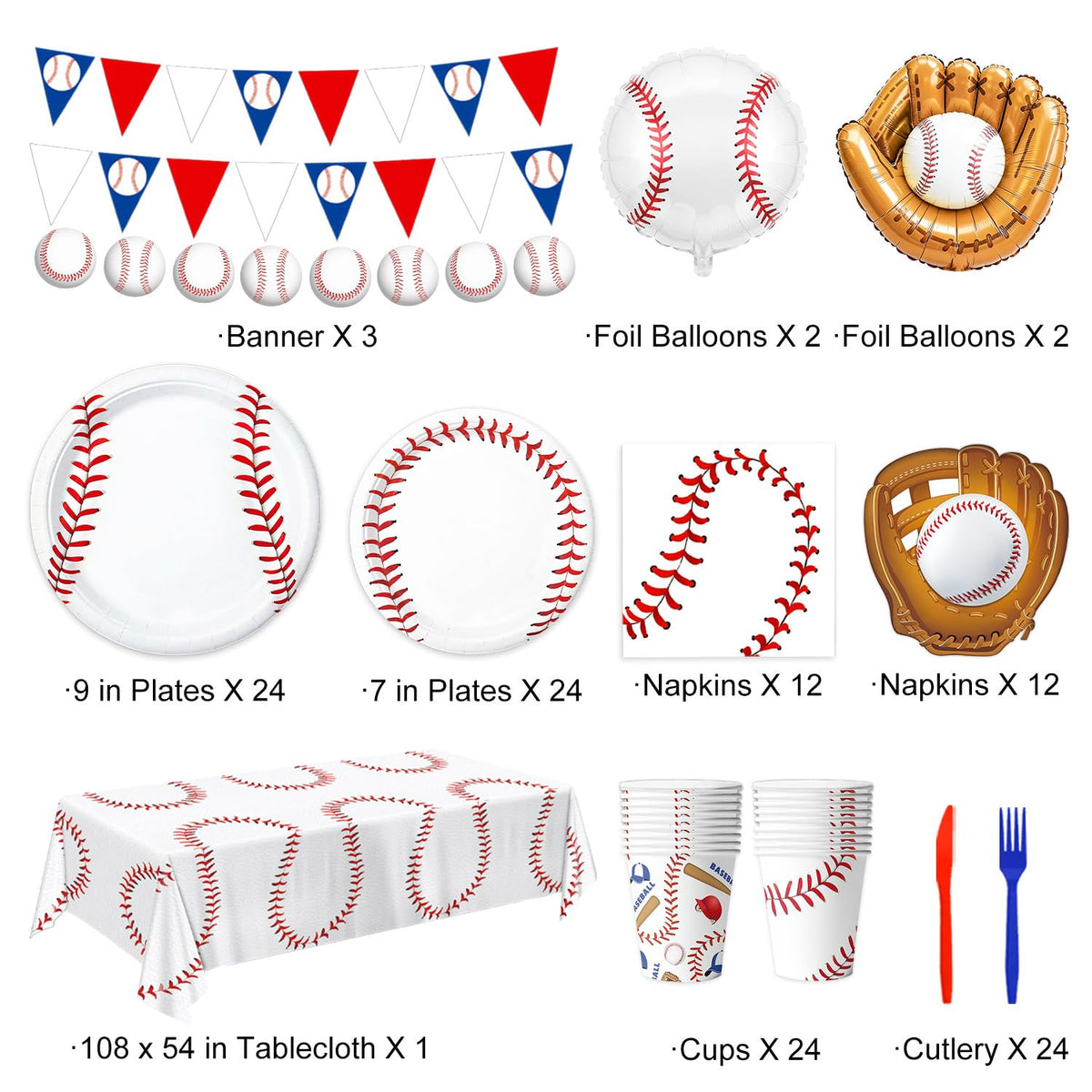 Oigco baseball dessert plates 7-inch brighten desserts and snacks