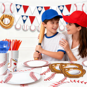 Oigco baseball tablecloth protects surfaces while tying the theme