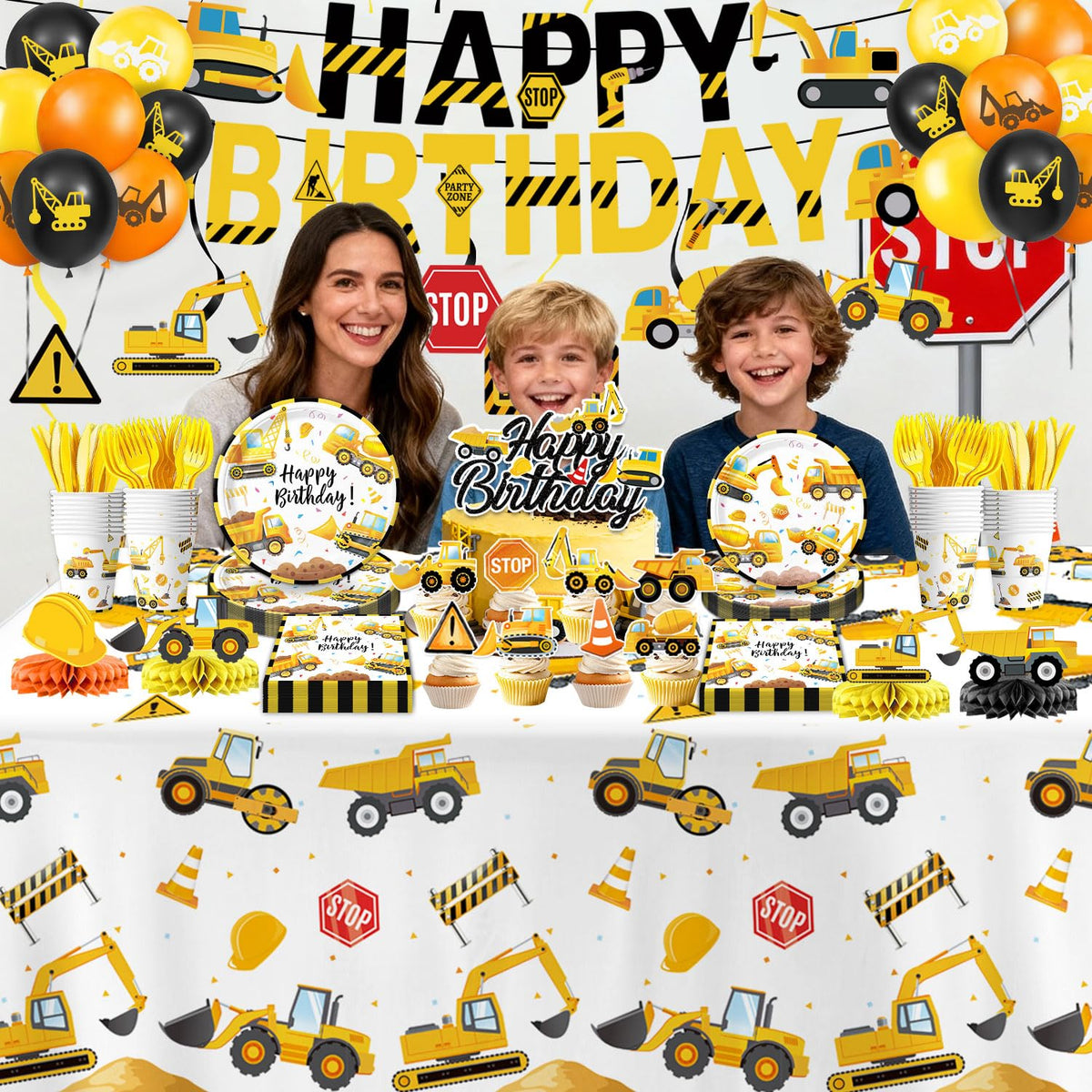 Oigco construction banner easy to spot and great for photo moments