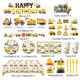 Oigco construction plates 7-inch for quick dessert servings with vivid graphics.
