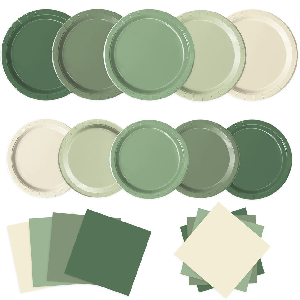 Oigco sage green 9-inch dinner plates for stylish entertaining and quick cleanup.