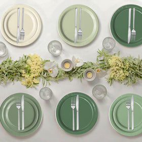 Oigco sage green wedding or bridal party table spread with coordinated look.