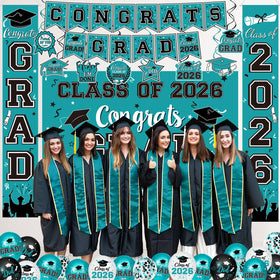 Oigco teal and black confetti balloons, 12in, add bold color and festive flair.